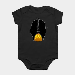 Impatient Halloween Monster Scary Orange True Face Zipper Baby Bodysuit